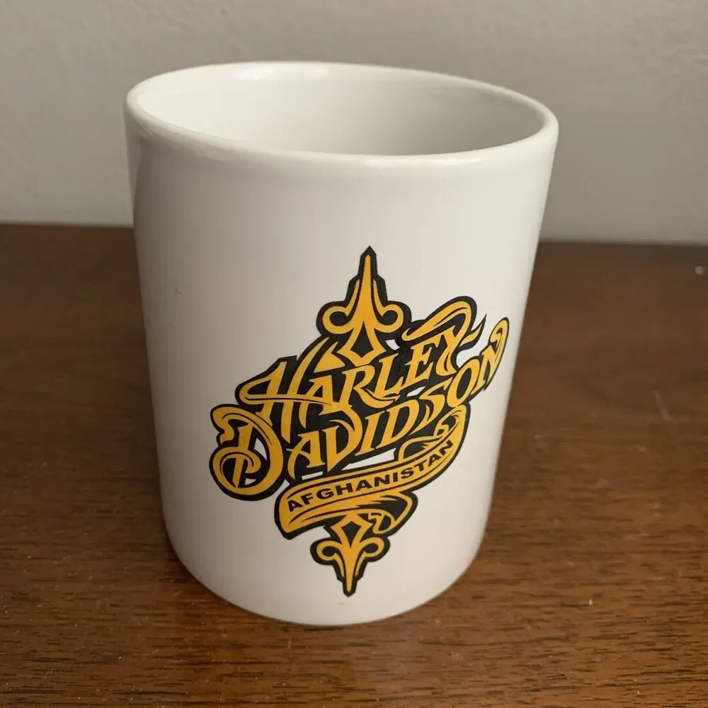 Harley Davidson Afganistan White Coffee Mug Cup